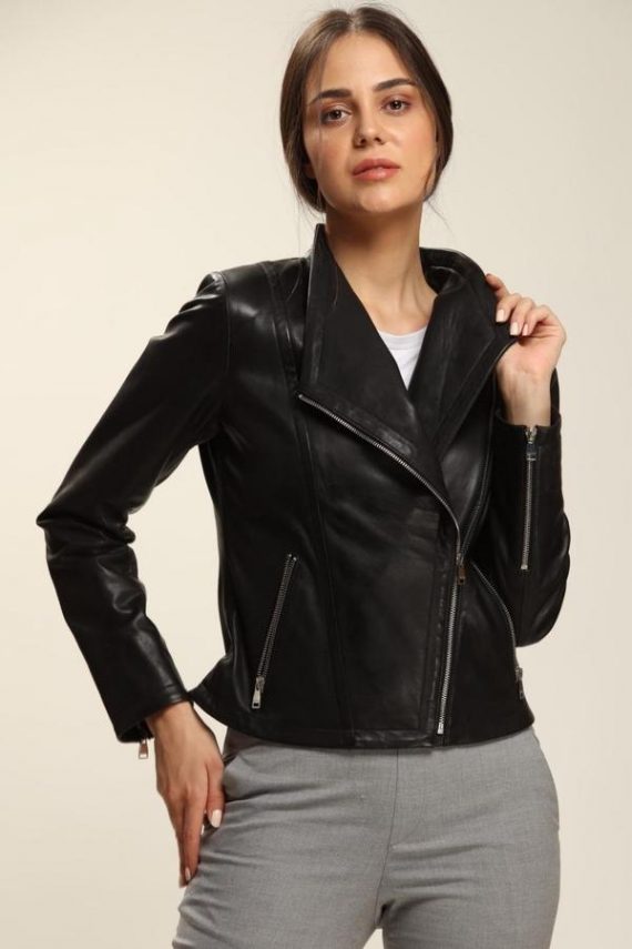 Absolute Black Leather Jacket For Women