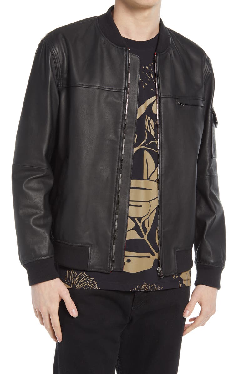 Livius Leather Bomber Jacket