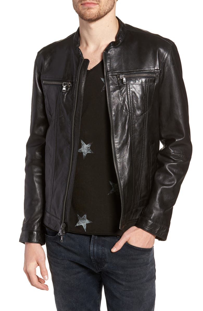 John Varvatos Regular Fit Leather Jacket
