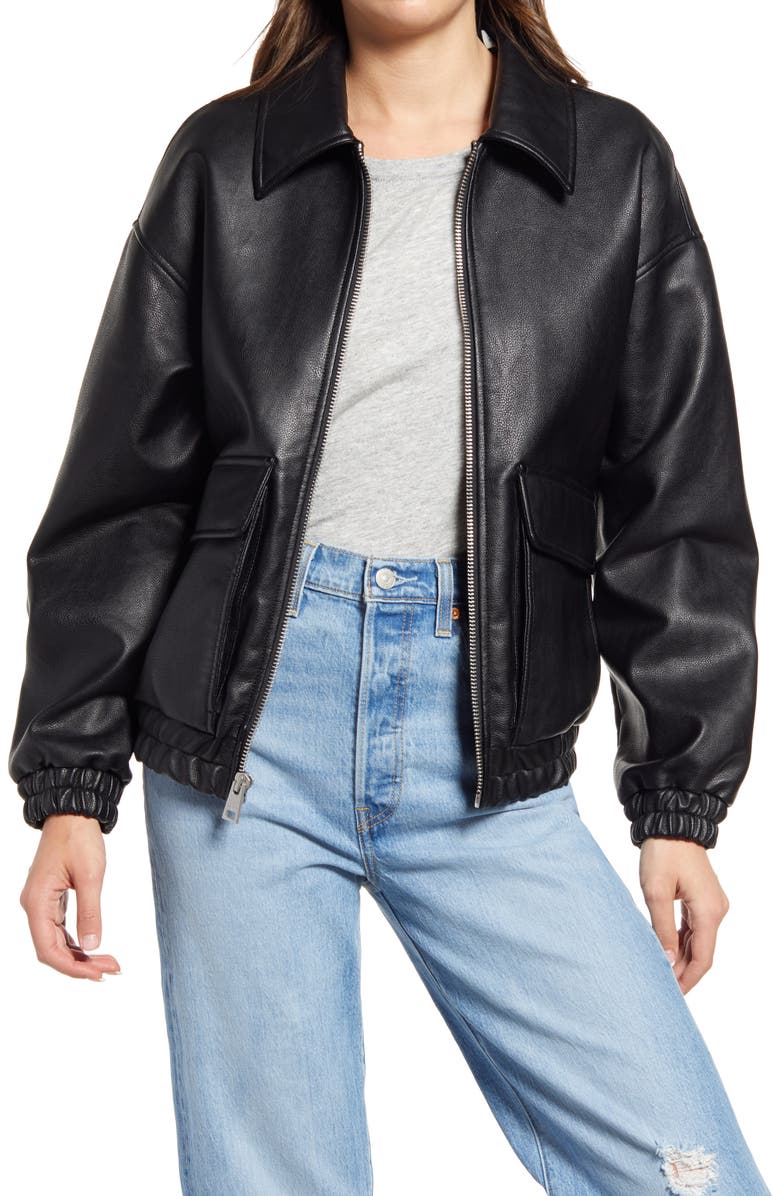 Levis® Women's Faux Leather Dad Bomber Jacket