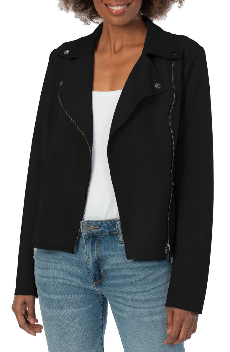 Milana Faux Suede Moto Jacket KUT FROM THE KLOTH