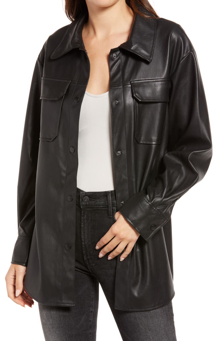 Good Measure Faux Leather Shirt Jacket