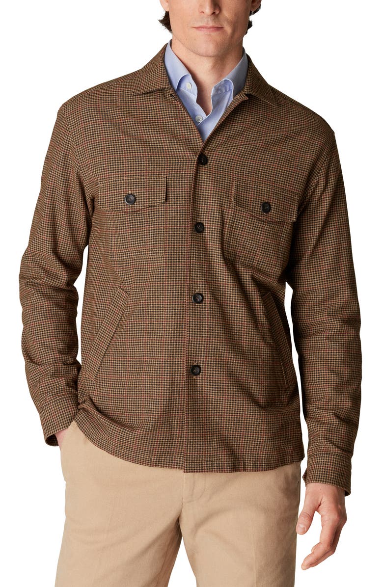 Plaid Cotton & Wool Blend Shirt Jacket