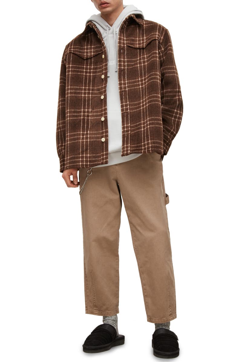 Nikko Plaid Fleece Button-Up Shirt Jacket
