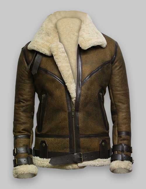 B3 Flight Aviator Bomber Winter Shearling Jacket