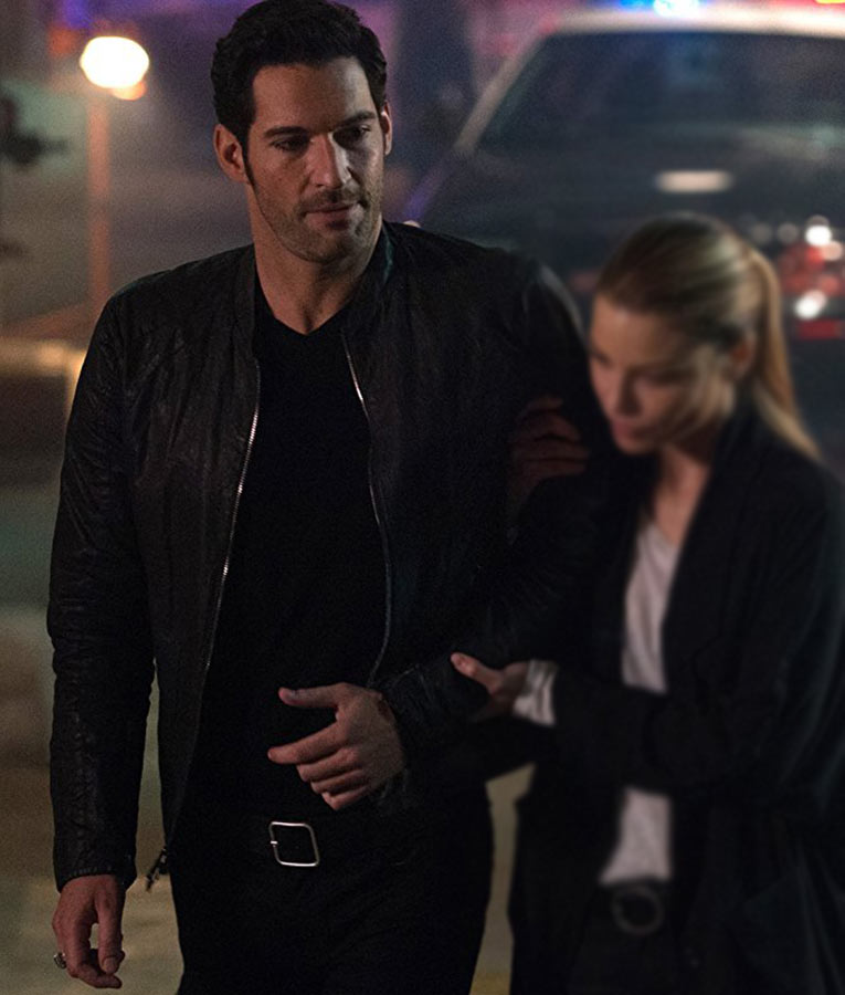 Lucifer Morningstar Black Leather Jacket