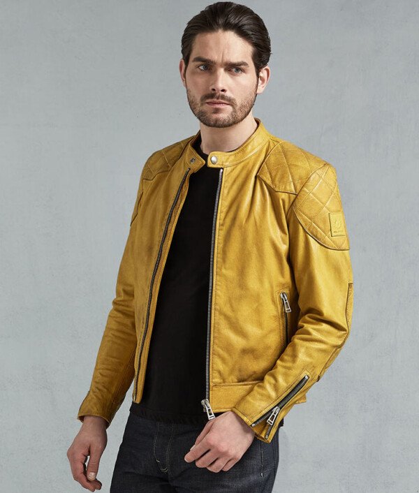 Mens Yellow Leather Jacket