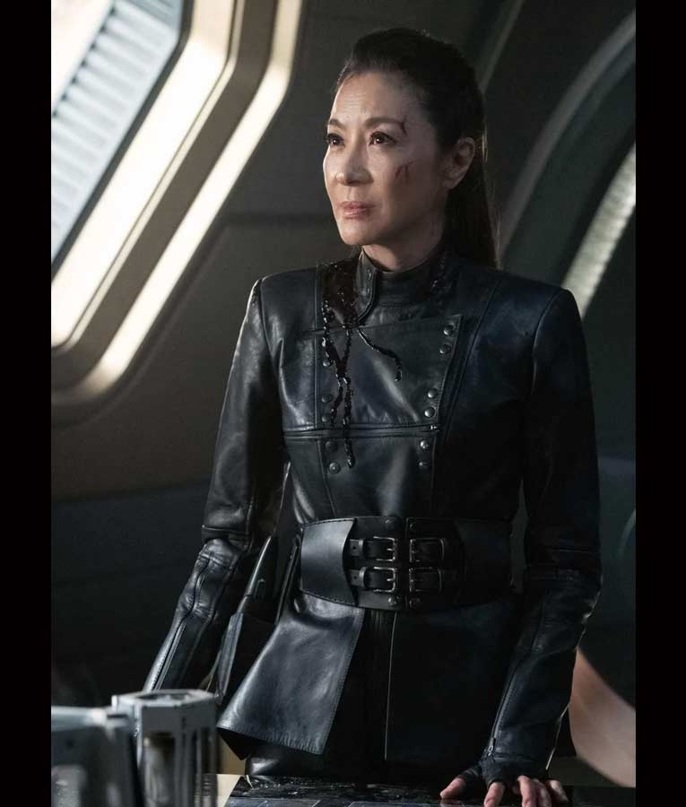 Star Trek Discovery S03 Michelle Yeoh Black Leather Jacket