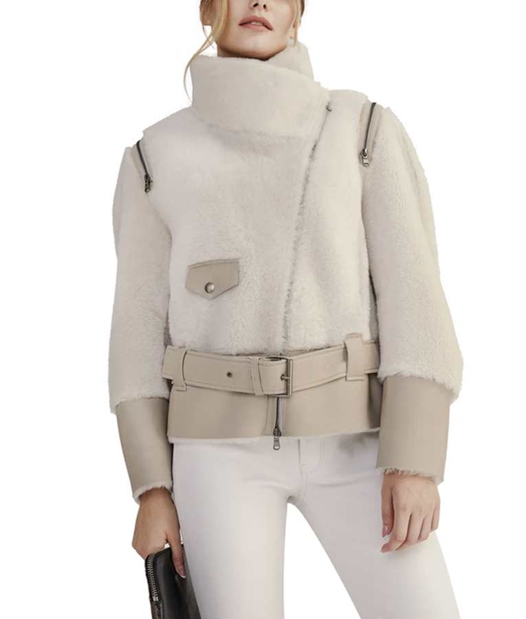 Women’s Shearling Short Biker Jacket