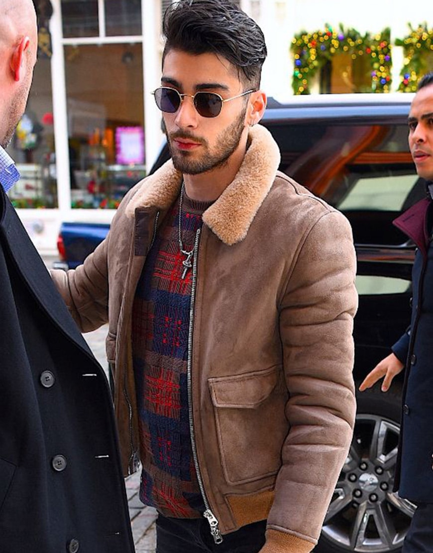 Zayn Malik Bomber Style Faux Fur Jacket